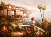 oil painting of mediterranean seaside-classic collection link